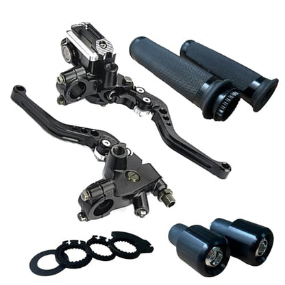 Universal Motorcycle Brake Lever 7/8" 22mm Handlebar Brake Master Cylinder Clutch Levers Left & Right Set for Sport Bike/Street Bike/Scooter/Dirt Bike Clutch Lever (Black) - color: Black-Set