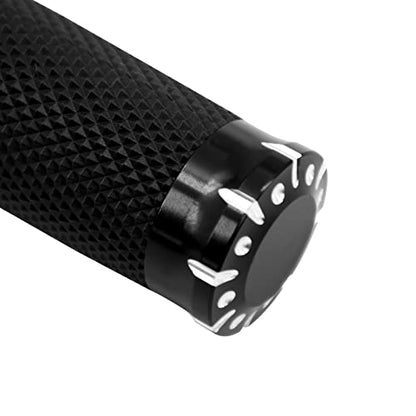 1 inch Handlebar Grips 25mm Aluminum Defiance Cable Throttle Hand Grips Compatible with Harley Touring Softail Dyna Sportster XL883 1200 XR VRSC - color: Black-Electronic Throttle