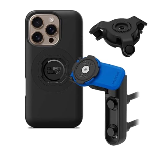 Quad Lock Brake/Clutch Motorcycle Phone Mount with Vibration Dampener and MAG Phone Case for iPhone 16 Pro - size: iPhone 16 Pro