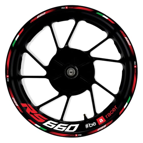 Awonderful 17"Wheel Rim Stickers For Aprilia RS660 2020-2023,Red | Reflective Vinyl Wheel Stripe Kit. Waterproof, Self-Adhesive Decals, Decorate Motorcycle Wheel Rims, Easy to Paste - color: Red