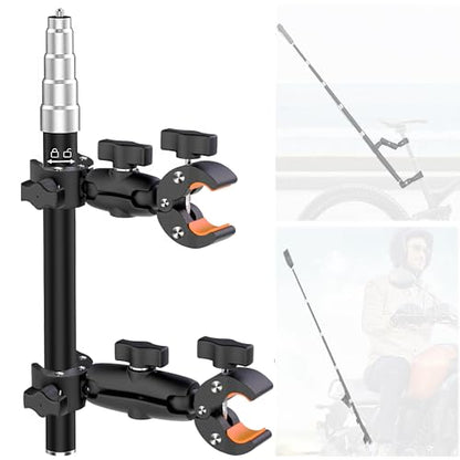 Aluminum Motorcycle Bike Handlebar Mount Bundle for Insta360 X5, Bike Mount with Invisible Selfie Stick Rock-Solid Locking for Insta360 X5 X4 X3, DJI OSMO 360, GoPro MAX 2 for Cycling Vlogging