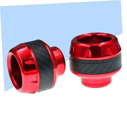 OUNONA 1pair Motorcycle Crash Sliders Aluminum Alloy Wheel Protector Front Fork Cups for Electric Mopeds Design Red Finish Reduces Collision Impact Fits Motorcycles