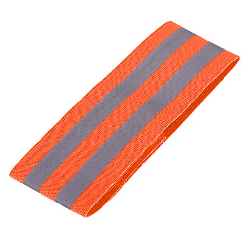 X AUTOHAUX 8pcs Reflective Bands for Arm High Visibility Night Cycling Riding Reflector Tape Straps Bracelet - color: Orange