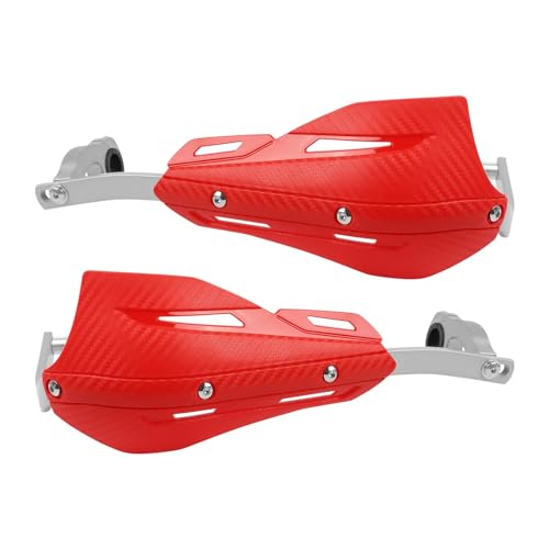 CHIFUN Handguard for 7/8" 22mm and 1 1/8" 28mm Motorcycle Handlebar Brake Lever Protection Hand Guard CNC Aluminum Compatible with ATV Motorbike Motocross Supermoto Racing Dirt Pit Bike - color: Red