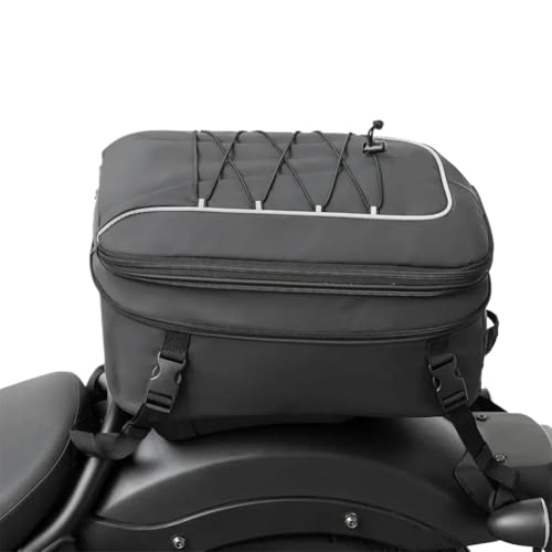 Motorcycle Tail Bag Rear Seat Bag With Rain Cover Helmet Bag Backpack Storage Compatible With Motorcycle Motorbike