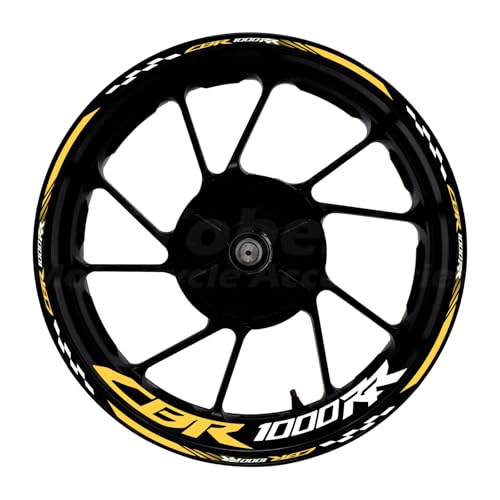 CBR 17 inch Wheel Rim Stickers Decals Tape Compatible with CBR1000RR 2004-2025 Motorcycle Reflective Rim Tapes Sticker Stripe(Ceep Yellow) - color: Ceep Yellow