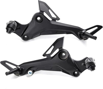 Mokuo Motorcycle Footrest Assembly,1 Pair Footpegs Kit in Alloy Aluminum Material Fit for Honda Grom Msx 2017-2020,Black Color - color: 1 Pair - Black