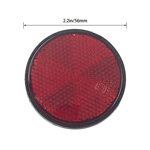 4Pcs Red Plastic Reflective Warning Round Reflector for Motorcycle Bike