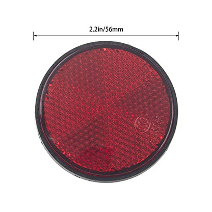 4Pcs Red Plastic Reflective Warning Round Reflector for Motorcycle Bike
