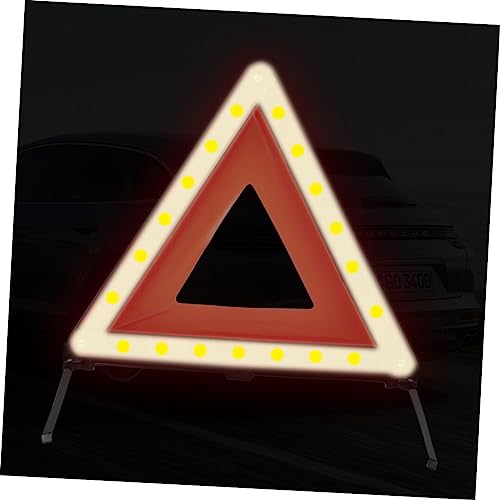 Alipis 2Pcs Roadside Hazard Warning Sign Emergency Triangle Kit for Compact Design Stable Base Day and Night Visibility Essential Road Safety Equipment