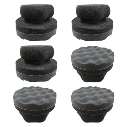 Tire Shine Applicator Pad, Reusable Hex Grip Tire Dressing Applicator, Wave Contoured Tire Polishing Sponge Pads, Car Detailing Cleaning Accessories for Most Vehicles (6PCS) - size: 6PCS