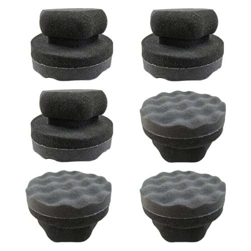 Tire Shine Applicator Pad, Reusable Hex Grip Tire Dressing Applicator, Wave Contoured Tire Polishing Sponge Pads, Car Detailing Cleaning Accessories for Most Vehicles (6PCS) - size: 6PCS