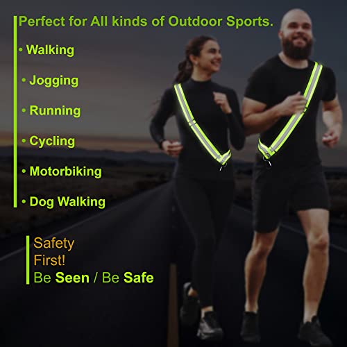 Reflective Sash for Walking at Night Adjustable Safety Sash for Men Women Kids Reflective Belt Sash for Running Walking Biking - color: 2 Sashes