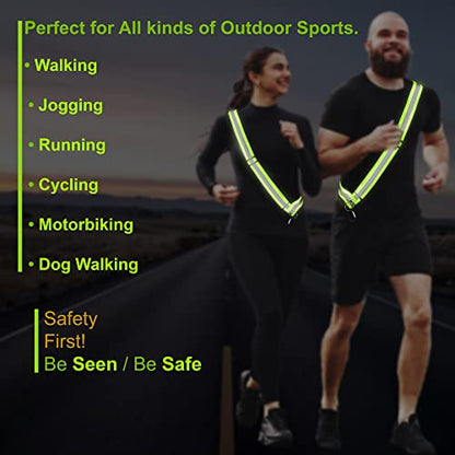 Reflective Sash for Walking at Night Adjustable Safety Sash for Men Women Kids Reflective Belt Sash for Running Walking Biking - color: 2 Sashes
