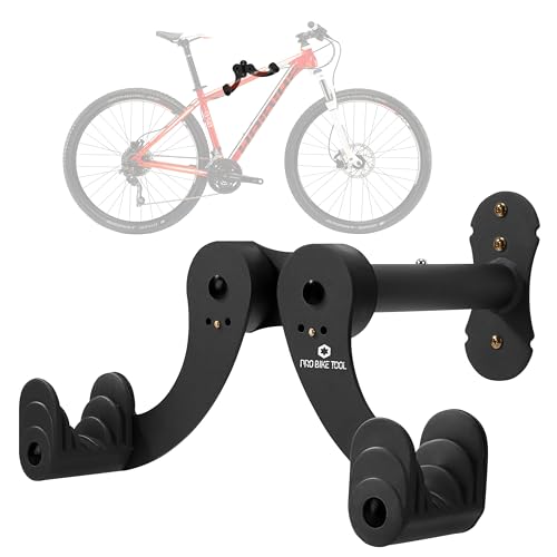 PRO BIKE TOOL Bike Wall Mount - Bike Rack for Garage Wall Mount - Horizontal Bike Storage Rack for Indoor Bicycle Storage - Wall Mounted Bike Hanger for Road, Mountain & Hybrid Bikes - color: Black