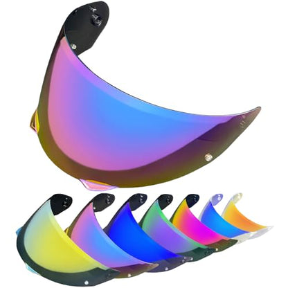 HJ-33 Helmet Visor For i90.Replacement Motorcycle Helmet Shield Compatible with HJC i90 (Rainbow) - color: Rainbow