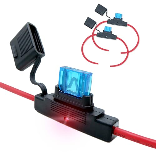 Waterproof in-line Maxi LED Fuse Holder, 8 AWG for Automotive, (2 Pack) Marine Blade Fuse Holder with Waterproof, Golf Cart Lighting, Electrical Circuits - style: LED Maxi