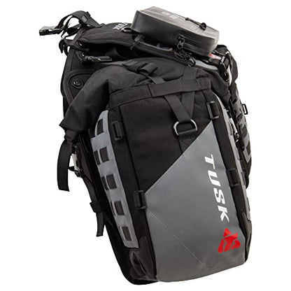 TUSK Highland X2 Rackless Luggage System w/Medium Dry Duffel Tail Bag Standard Heat Shield Black/Grey - color: Black/Grey, size: Medium Dry Duffel/Tail Bag, style: Standard Heat Shield