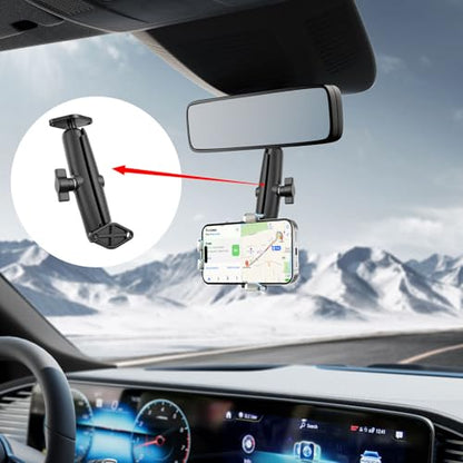 Aluminum Alloy Double Socket Arm Compatible RAM Mount Arm, 1" Double Ball Adapter, 360° Rotation, Extension Rod for Phone Holder, for Bike, Motorcycle, Truck. (Long) - size: Long
