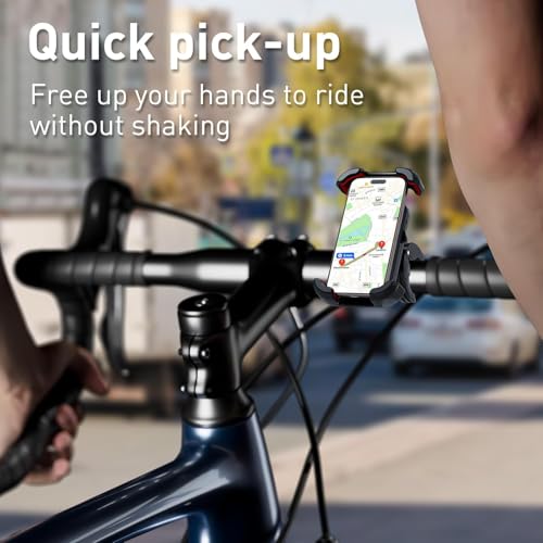 Windone Ultra-Grip 360° Bike Phone Mount - Universal Motorcycle & Bicycle Handlebar Holder, Compatible with iPhone 15/14/13, Samsung Galaxy, 4.7-6.7" Smartphones, Tool-Free Installation, Anti-Shock