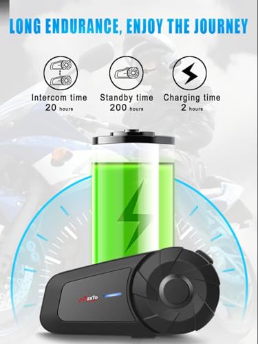 MAXTO Motorcycle Bluetooth Headset, MX1 2-Riders 800M Universal Intercom Communication Systems, HiFi Stereo Sound/IPX6 Waterproof, Motorcycle Helmet Speaker-Intercom-Headset 2 Pack - size: 2 Pack
