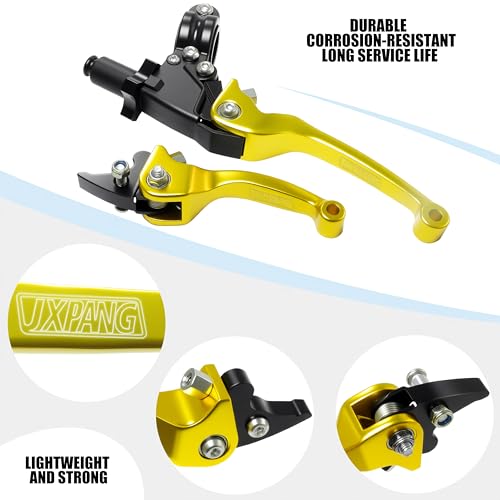 7/8inch 22mm Universal Motorcycle Clutch Brake Lever Folding Levers for 50/110/125/140/150cc Dirt Pit Bike SSR RFZ 125 DBX18/19 Xpro Coolster Thumpstar Baja Apollo (Gold) - color: Gold
