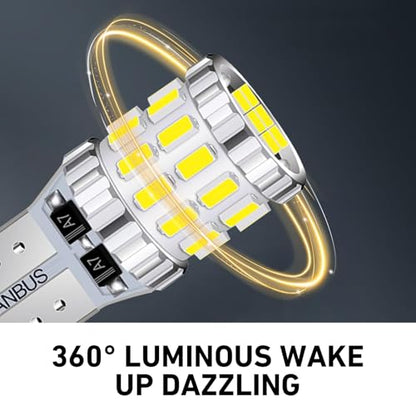 2 PCS T10 LED License Plate Light Bulbs, 3014-30SMD Super Bright 360 Degree Lights for Wide/Reading/Instrument, Universal for Most Cars, Trucks, SUVs (White#2402) - color: White#2402