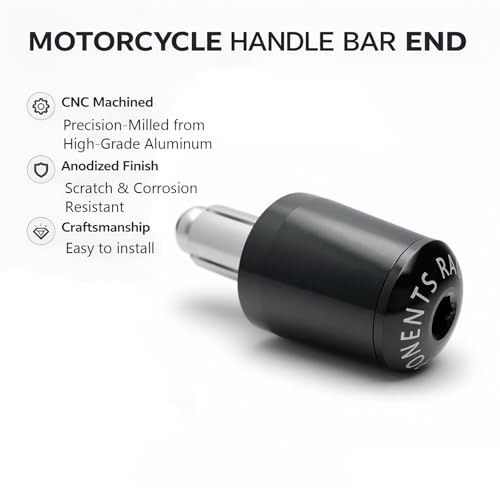 Motorcycle Bar Ends Plug, Black Handle Bar End Slider 7/8" 22mm CNC Aluminum Handlebar Grip End Weight Caps Replacement for Ninja 400 500 650 Z900 Z650 CBR600RR CBR1000RR GSXR600 GSXR750 - color: Black