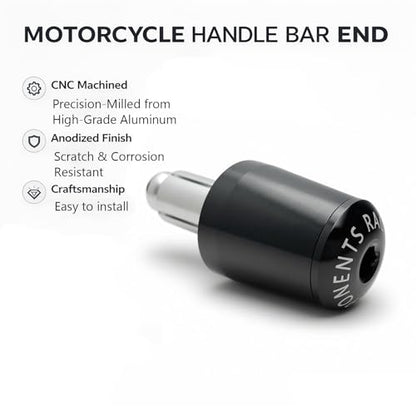 Motorcycle Bar Ends Plug, Black Handle Bar End Slider 7/8" 22mm CNC Aluminum Handlebar Grip End Weight Caps Replacement for Ninja 400 500 650 Z900 Z650 CBR600RR CBR1000RR GSXR600 GSXR750 - color: Black