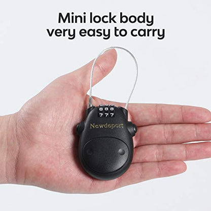 2′5″Retractable Refrigerator Lock High-Security 3-Digit Combination Lock for Bike, Ski, gate and French Door & Stroller - Compact Portable Travel Lock for Helmet, Luggage & Scooter - Resettable