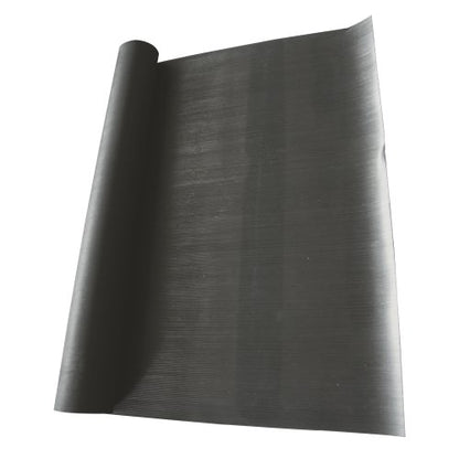 Rubber-Cal Fine Rib Corrugated Rubber Floor Mat - 1/8" x 3ft x 8ft Black - size: 96"L x 36"W x 0.1"Th