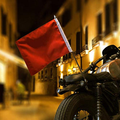 Motorcycle Flagpole, Universal Motorcycle Auto Flagpole Rear Luggage Rack Mount Flag Pole Accessory Car Flagpole (Electroplated Silver)