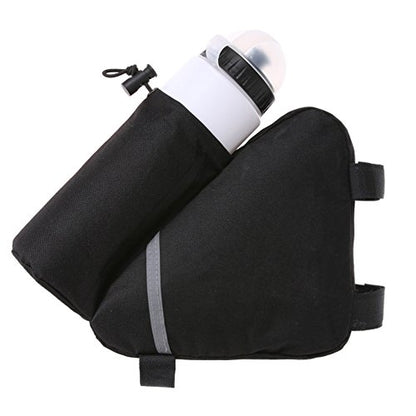 Bike Frame Bag,Bike Bag and Water Bottle Holder, Bicycle Triangle Bag for MTB Road Bike,Cycling Bike Accessories - color: Black