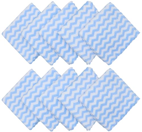 Microfiber Cleaning Cloth, 10 Pack Microfiber Rags, 12inx12in, Blue | Lint Free Dish Cleaning Cloths, Fast Drying Dish Rags For Cleaning, Absorbent Washcloths - color: Blue