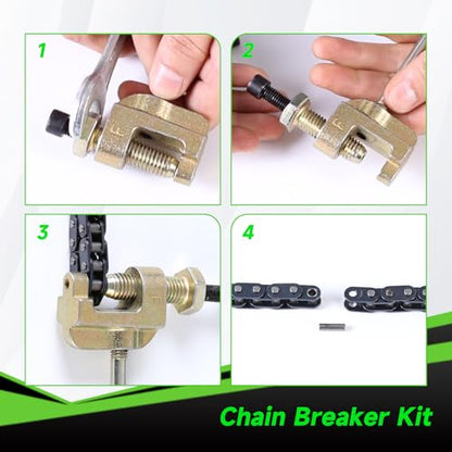 25H Chain 132 Link 13 Tooth Sprocket Compatible with Razor MX650 MX500 RSF650 SX500 Mcgrath Electric Dirt Bike MY1020 Motor Mini Pit Bike Rocket Scooter Motocross Parts with Chain Tensioner - color: Silver
