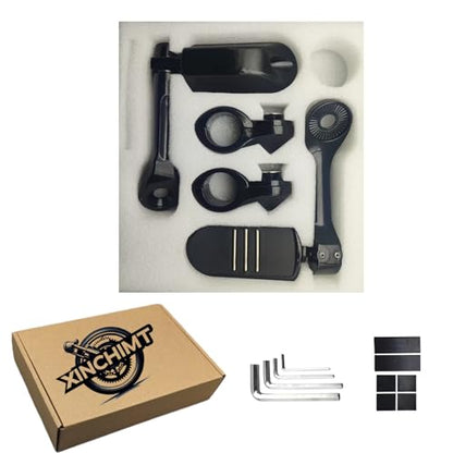 Highway Pegs for Harley Davidson, Universal Motorcycle Footrest, 1.25" Engine Guard Mount,Long Black Aluminum, Anti-Slip Design | Highway Footpegs Universa 1.25" Engine Guard Mount,Long Black Aluminum, Anti-Slip Design