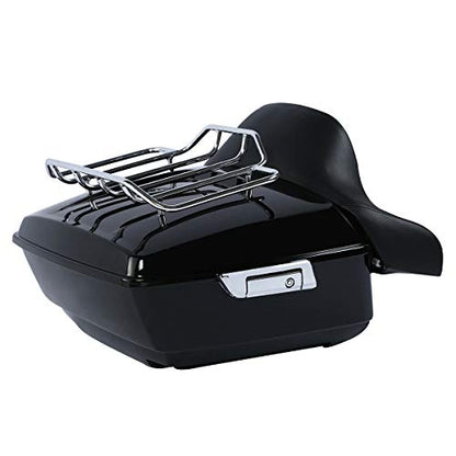 TCMT King Motorcycle Trunk Box Backrest 2 Up Mounting Rack Luggage Rack Fit for Harley 2014-2025 Touring CVO Road King Road Glide Street Glide Electra Glide Pack - color: Style B Chrome 2 Up Rack#1