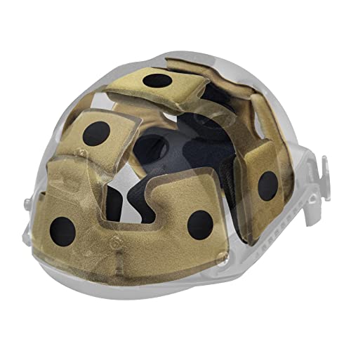 Tactical Helmet Pads - Universal Replacement Internal Memory Foam Pad Inserts for ACH, MICH, EXF Helmets - color: Khaki