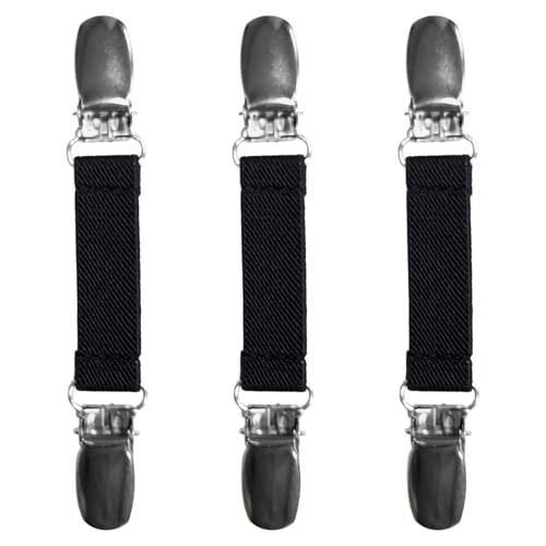Classic Mitten Clips (3-Pack) — Heavy-Duty Glove Keepers, Cinch Clips for Skiing, Work, Dress; Fabric-Safe Plastic Insert (Black, 5/8 inch) - color: Black, size: 5/8 inch