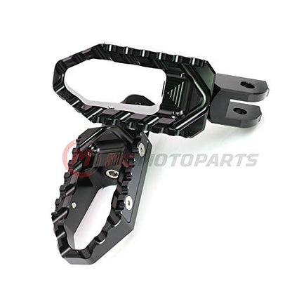 MC MOTOPARTS Black Front Wide CNC Touring Foot Pegs Compatible with MT-07 MT-09 13-18 YZF R3 15-18 MT-10 16-19 2020 2021 - color: Black, size: No Extension