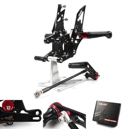 Arashi Version 2.0 Adjustable Rearsets for Honda CBR1000RR 2018-2020 SP include non-ABS, Black - color: Black, size: CBR1000RR 2018-2020 SP include non-ABS