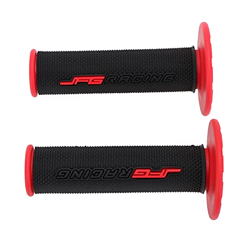 JFG RACING 7/8" Motorctcle Grips,22mm 24mm Non Slip Dirt Bike Hand Handlebar Glue Universal for Most Pit Bike Motercross KLX KX EXC XC SX CRF CR YZ WR DRZ RMZ 50 85 100 150 250 350 450 - color: red