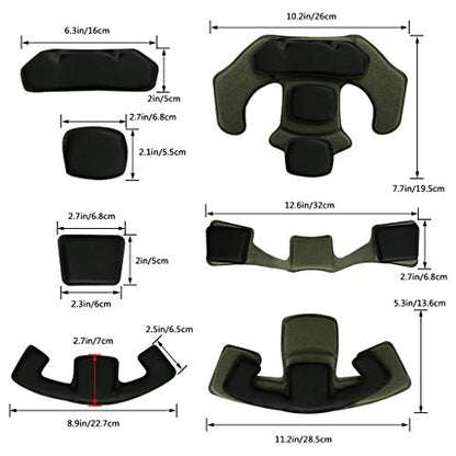 Tactical Helmet Pads - Universal Replacement Internal Memory Foam Pad Inserts for ACH, MICH, EXF Helmets - color: Black-1st