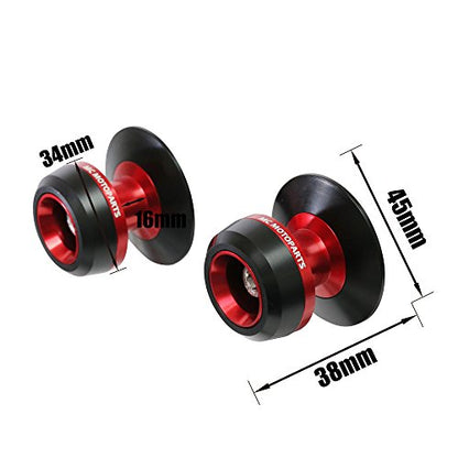 MC MOTOPARTS Twall 6MM CNC Swingarm Spools Compatible with DAYTONA 675 2006-2010 06 07 08 09 10 (Red) - color: Red