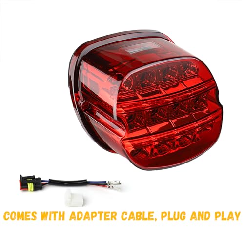 Red Strobing LED Tail Light Upgrade HD Tail Lights Assemblies for Harley Dyna Road King Electra Glide Street Bob Touring, Harley Davidson Parts, LED Lights for Motorcycles（Red） - color: Red