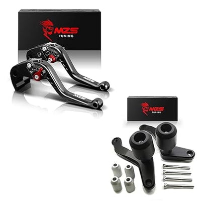 MZS Motorcycle Brake Clutch Levers + Motorcycle Frame Sliders Compatible with 1290 Super R 2020-2021