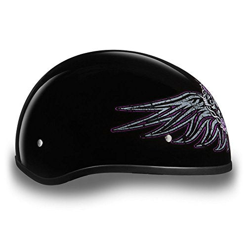 Daytona Helmets Half Skull Cap Motorcycle Helmet – DOT Approved [Graphics]… - color: Hi-Gloss Black, Barbed Wire Heart