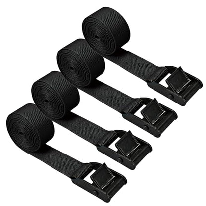 Premium Lashing Strap Short 1" x 6.5 ft, Cam Buckle Tie Down Straps Heavy Duty Secure Straps up to 700 lbs Capacity for Motorcycle,SUP, Kayak, Canoe, Trailer, Cargo, Truck, Luggage 4 Pcs