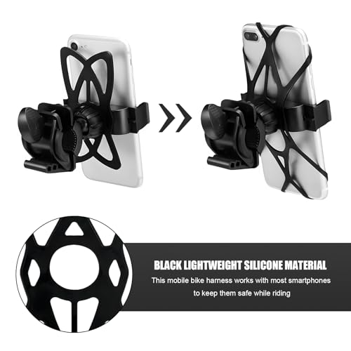 6PCS Motorcycle Phone Mount Tether, Anti-Slip Silicone Security Band Bike Cellphone Mount Tethers, Universal Cycling Phone Holder Grip Strap for Motorcycles Bikes Scooters - color: 6PCS