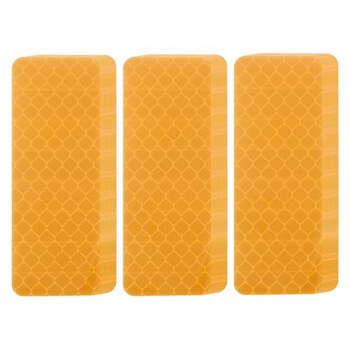 PATIKIL Reflective Stickers (Rectangle, Yellow) (50 Pcs) High Visibility Safety Reflective Tape Adhesive Waterproof Warning Strips for Car/Motorcycle/Helmet/Trailer Truck - color: Yellow, size: Rectangle